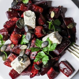 Roasted Beets In Oven With Goat Cheese Salad Recipe Sip Bite Go