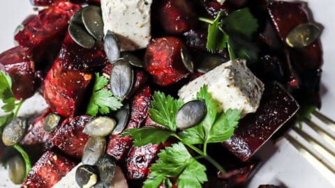 Roasted Beets In Oven With Goat Cheese Salad Recipe Sip Bite Go