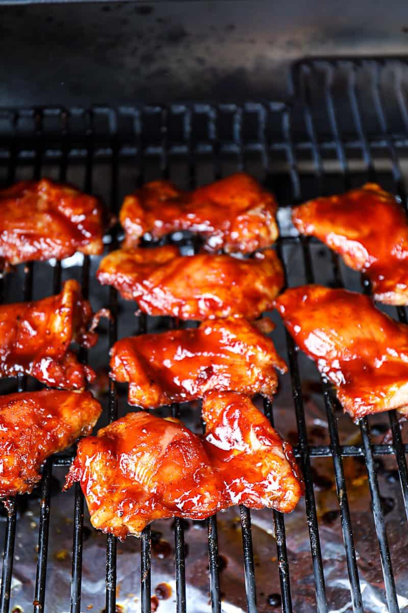Examples of easy recipes for Traeger including Smoked Chicken Thighs