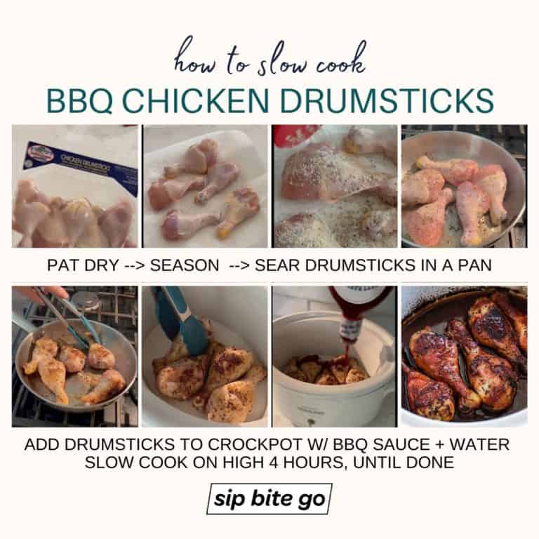 SO EASY! Slow Cooked Crock Pot BBQ Chicken Drumsticks Sip Bite Go