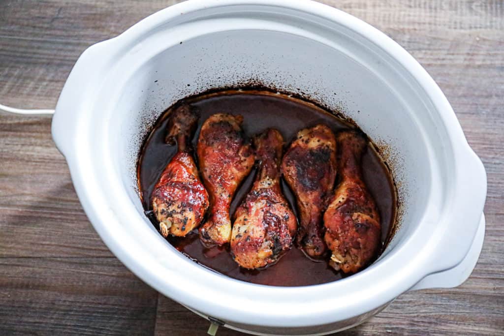 SO EASY! Slow Cooked Crock Pot BBQ Chicken Drumsticks Sip Bite Go
