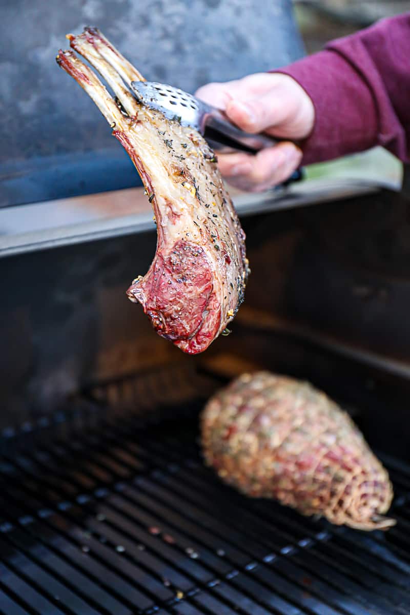 Smoking Lamb Rack Frenched On Traeger Pellet Grills