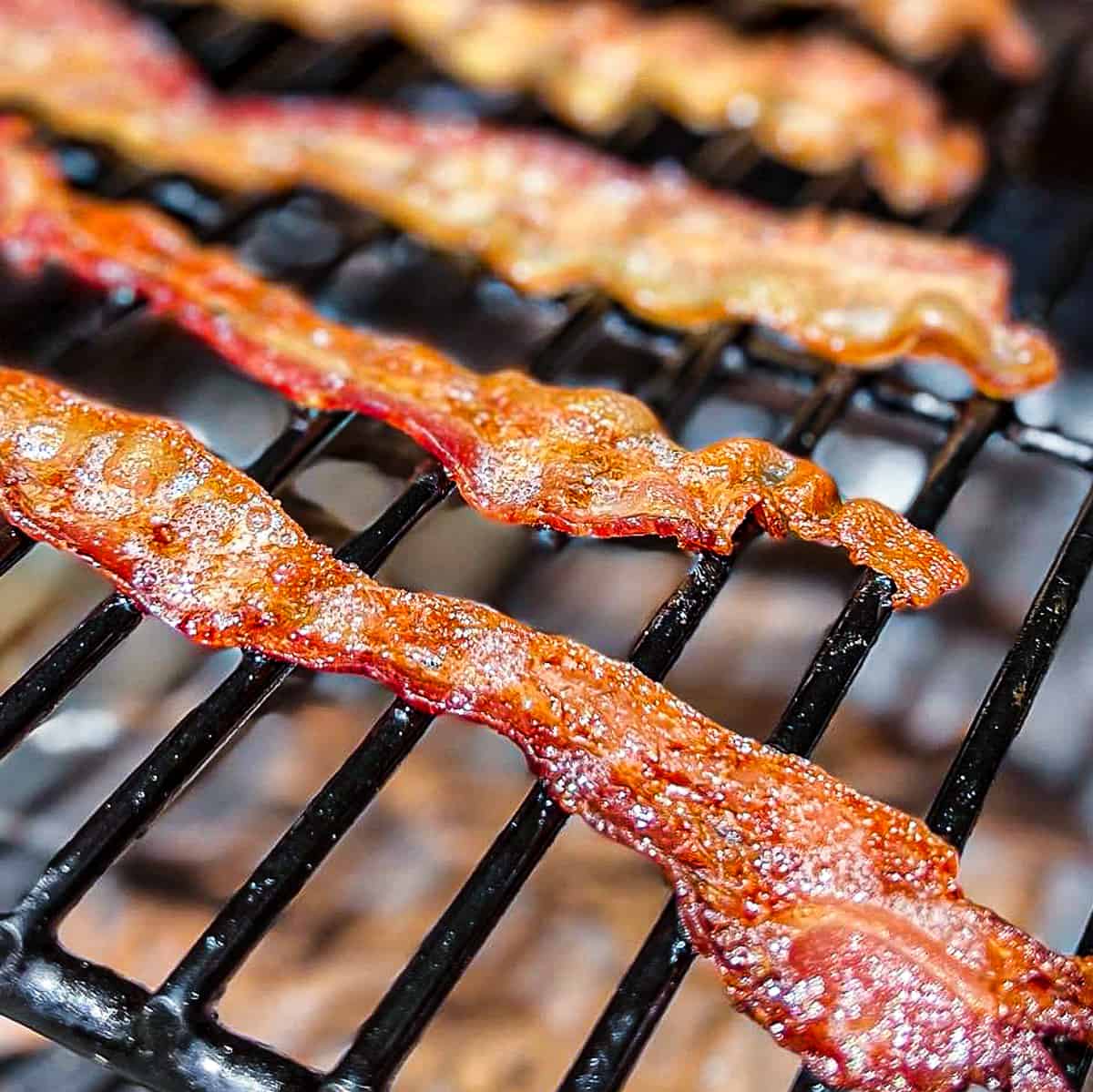 Cooking Traeger Smoked Bacon on Pellet Grill Grates
