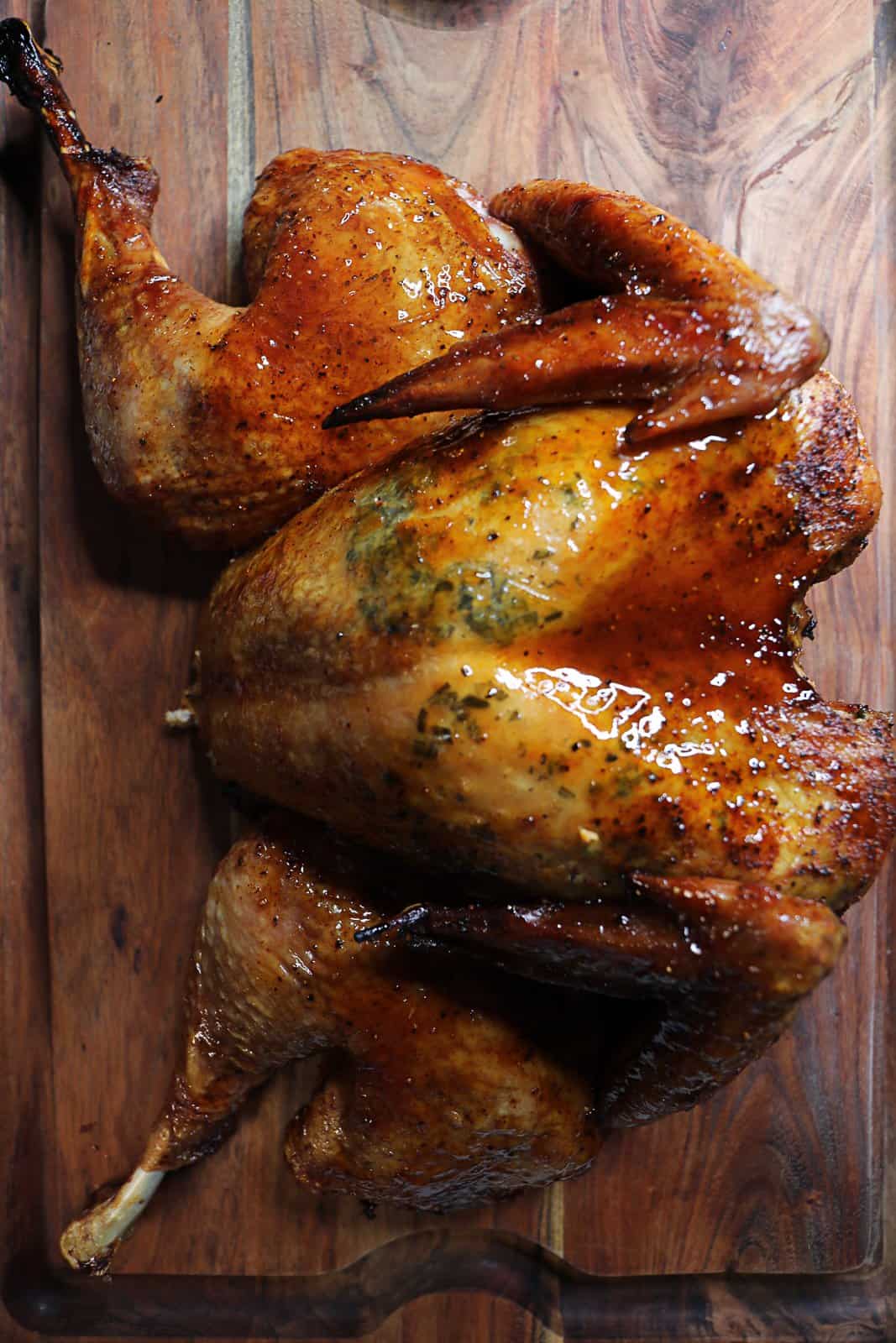 Honey BBQ Traeger Spatchcock Smoked Turkey