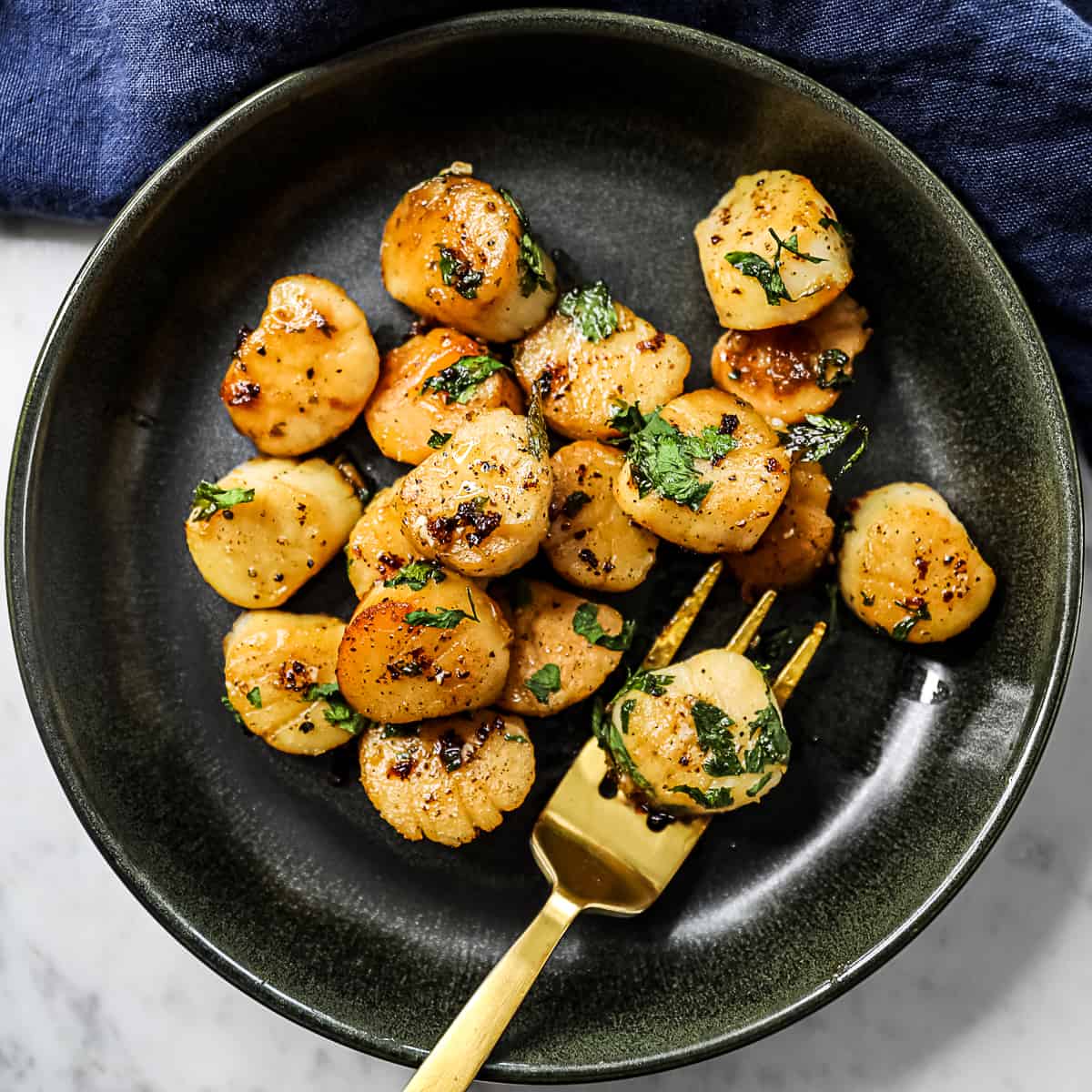 Traeger Smoked Scallops with butter sauce and herbs