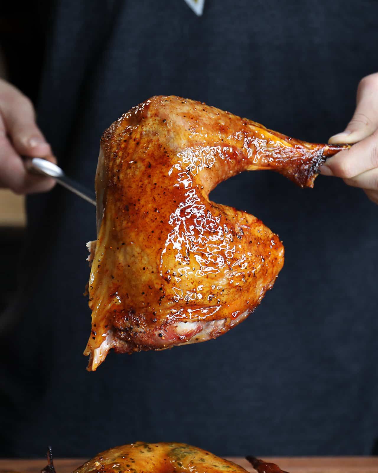 Traeger Smoked Spatchcock Turkey Carving