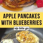 Apple Pancake Recipe with Blueberries Recipe with text overlay