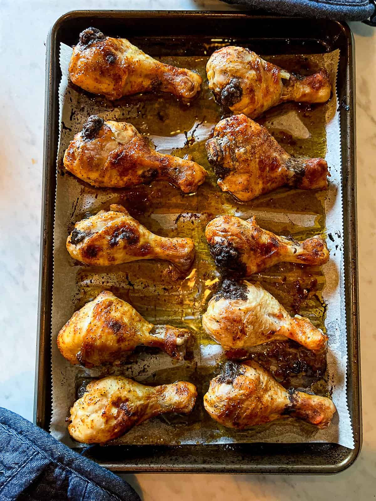 Baked and Broiled Sheet Pan Chicken Drumstick
