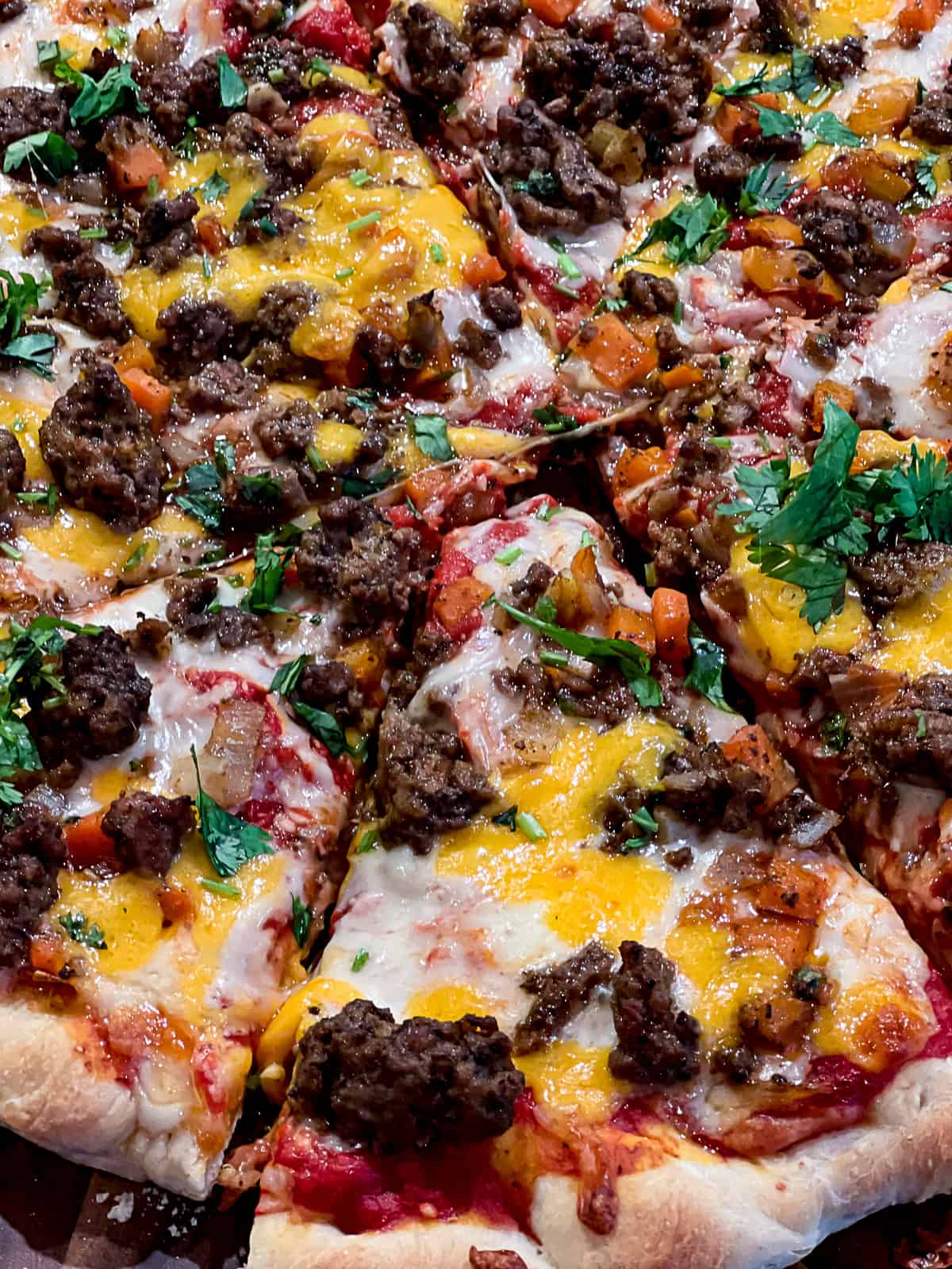 Mexican Inspired Style Taco Ground Beef Pizza Recipe