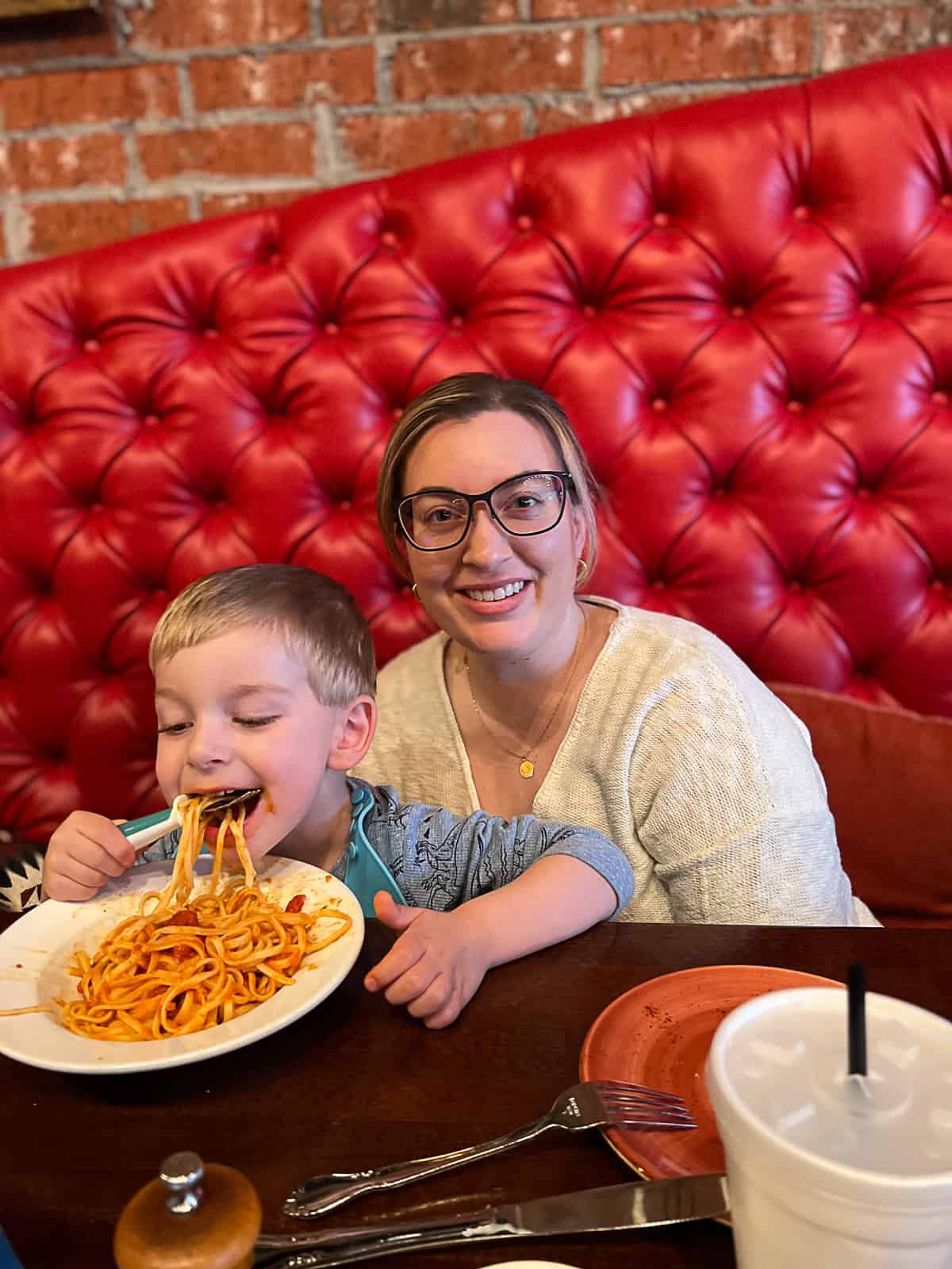 North Dallas Food Blogger eating Italian Pasta dinner at romantic Mio Nonno in Allen Texas