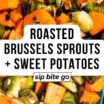 Recipe for Oven Roasted Sweet Potatoes with text overlay
