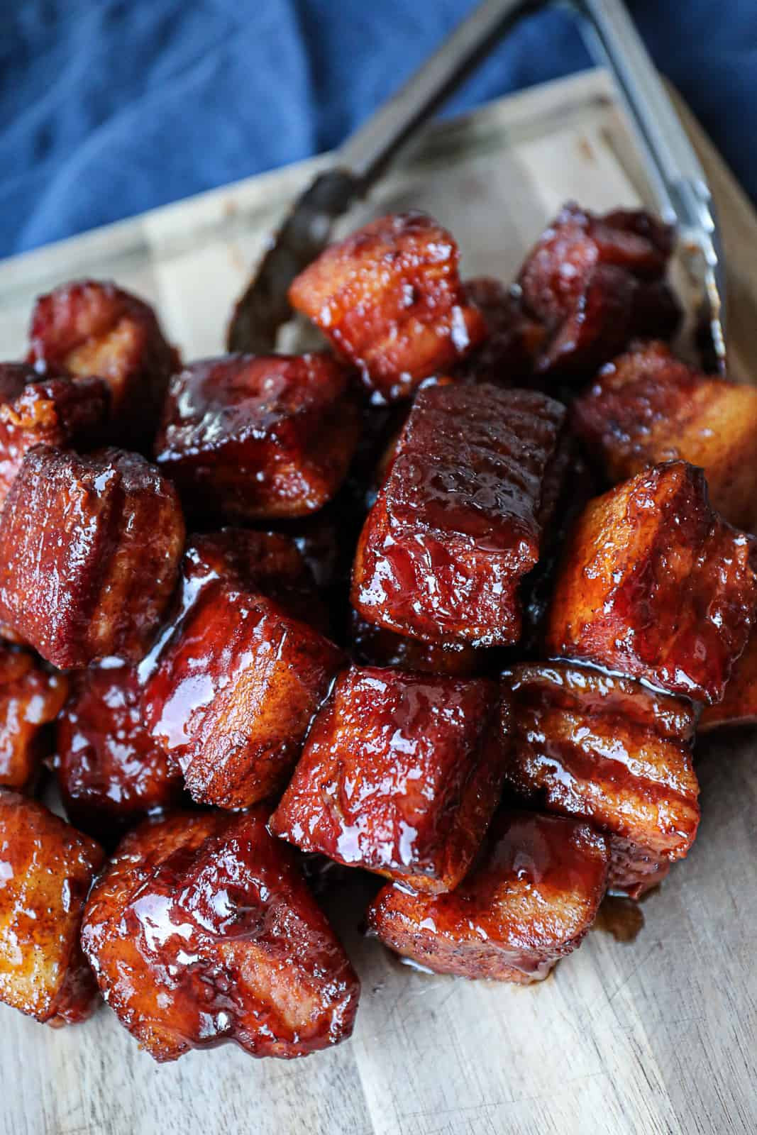 BBQ party platter Smoked Pork Belly Burnt Ends For A Crowd