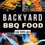 Back Yard BBQ Food Menu Ideas for the Grill and Smoker with text overlay