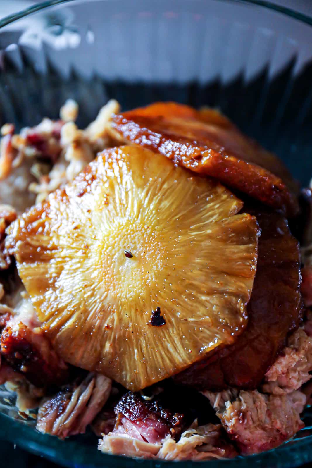 Caramelized Pineapple with Smoked Pork