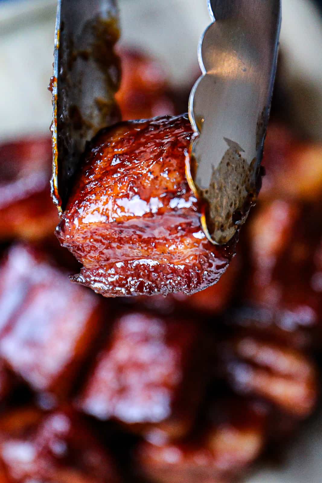 Closeup of Smoked Pork Belly Recipe