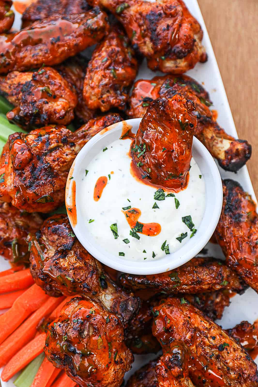 Grilled chicken wings bbq appetizer menu idea