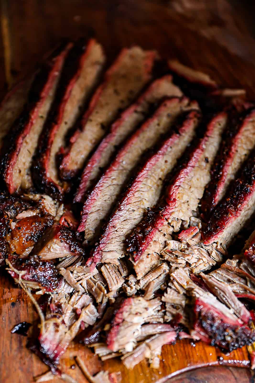 Smoked brisket flat BBQ menu item