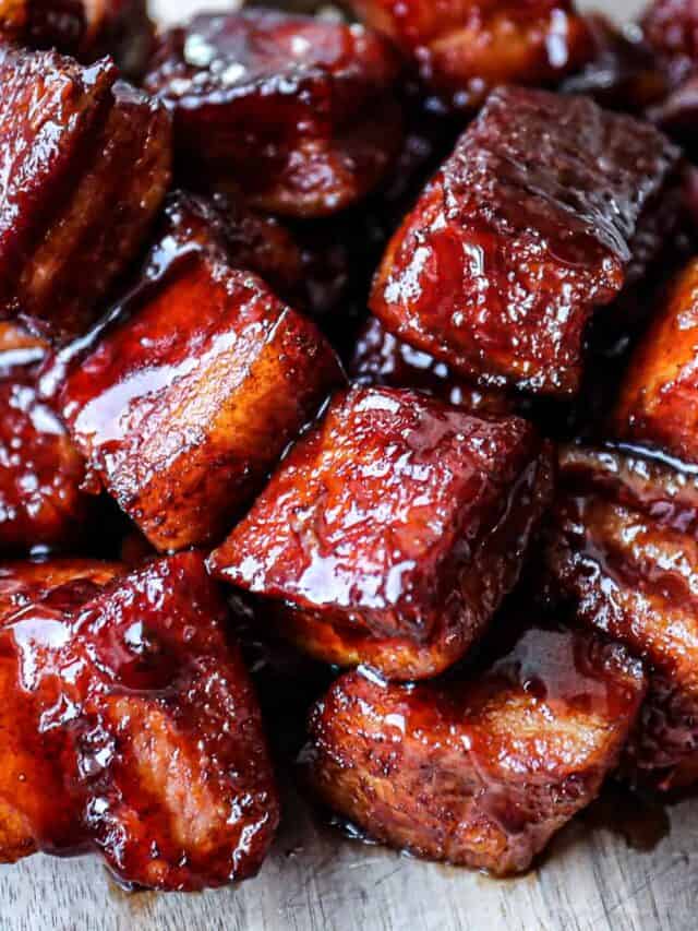 Easy Traeger Smoked Pork Belly Burnt Ends