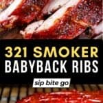 321 Traeger Smoked Babyback Ribs Recipe photos with text overlay