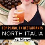 North Italia Menu Items collage with text overlay and food blogger reviewer