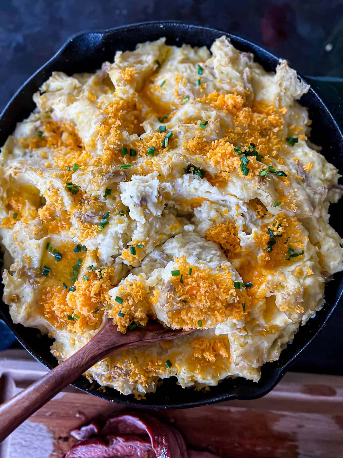 Smoked side dish Traeger recipe for mashed potatoes