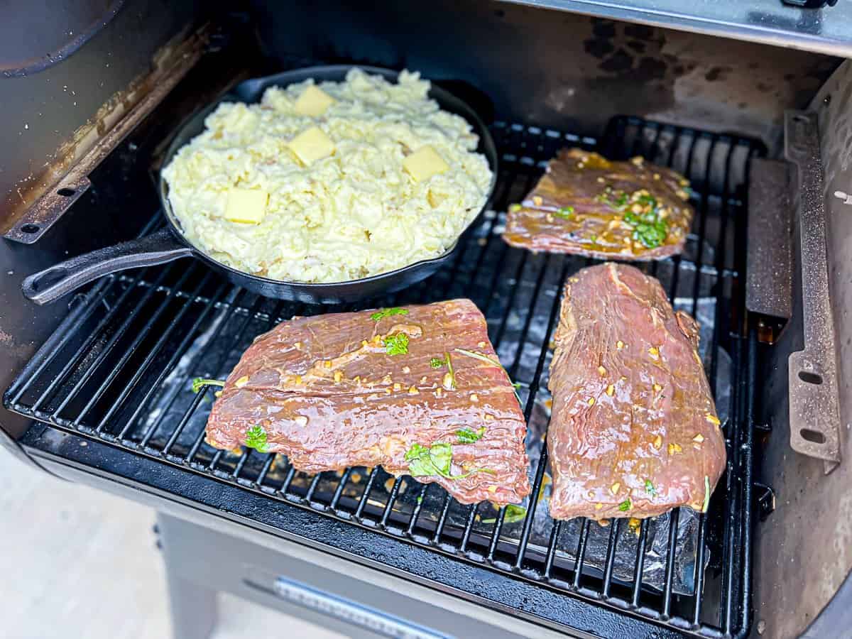 mashed potato and steak Traeger recipes smoking together