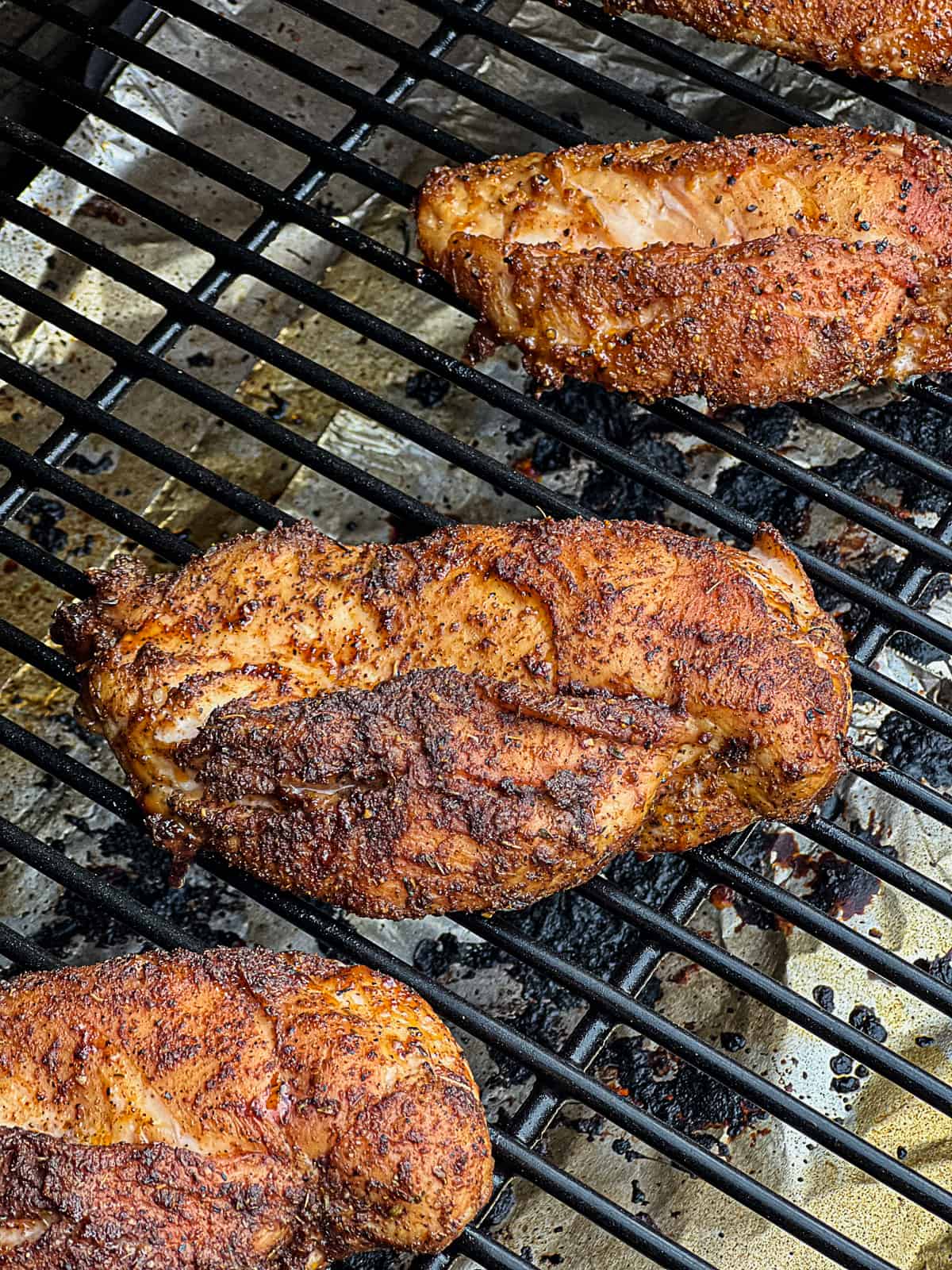 Smoking chicken breast on Traeger pellet grill