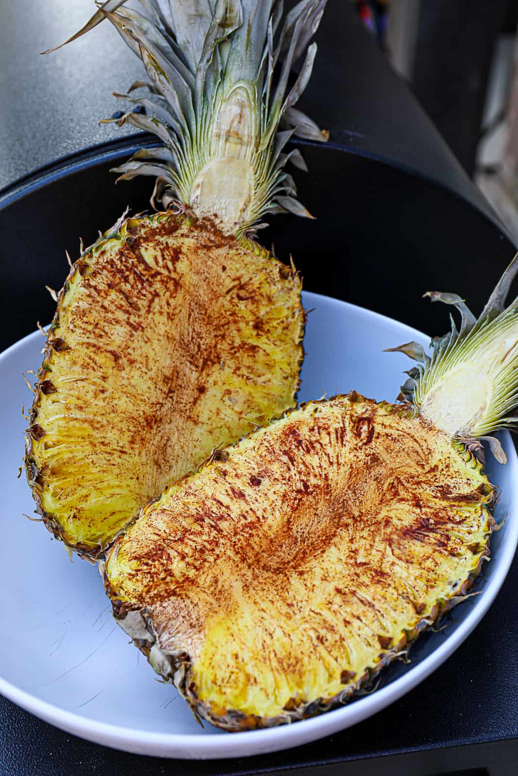 Traeger Grills With Smoked Pineapple In Party Dish Bowl