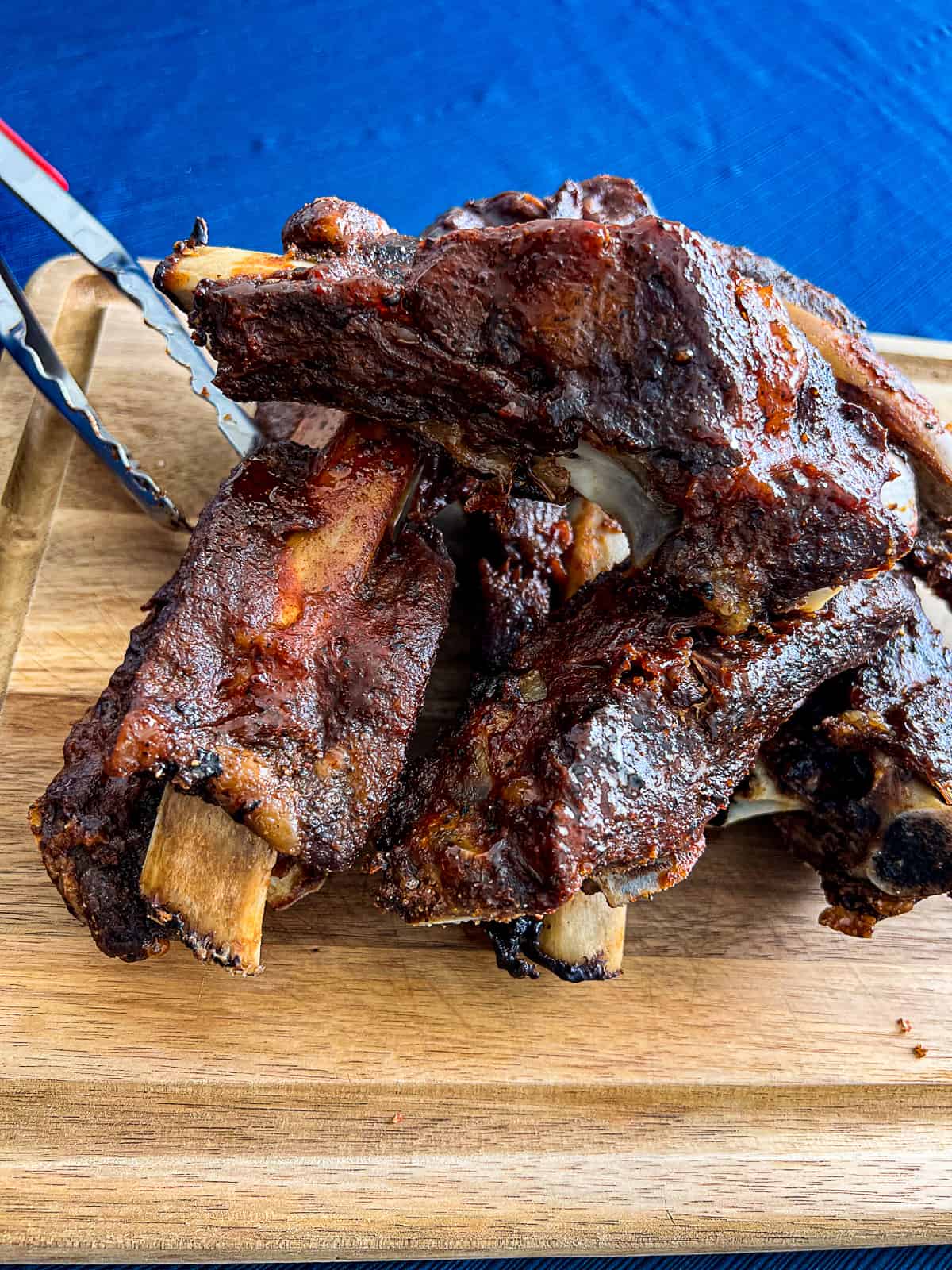 BBQ Beef Back Ribs Baked In Oven on a serving board