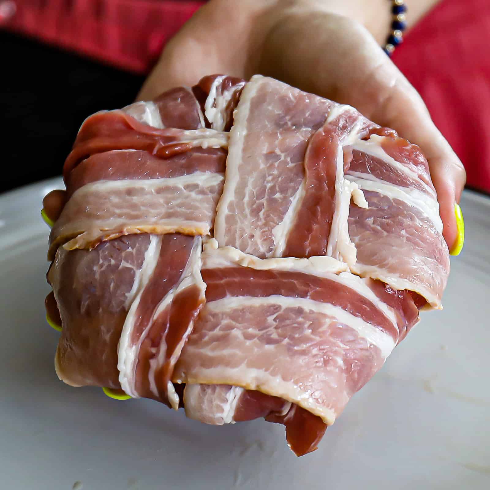 deep fried mac and cheese wrapped in bacon