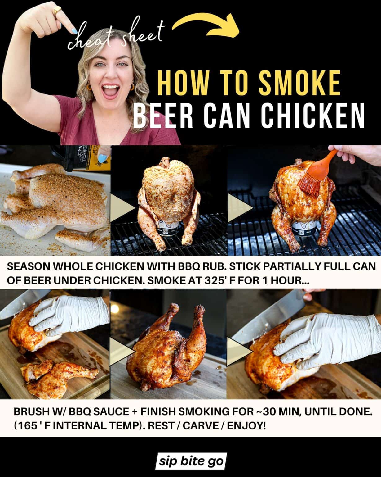 Best Traeger Smoked Beer Can Chicken w/ BBQ Rub Sip Bite Go