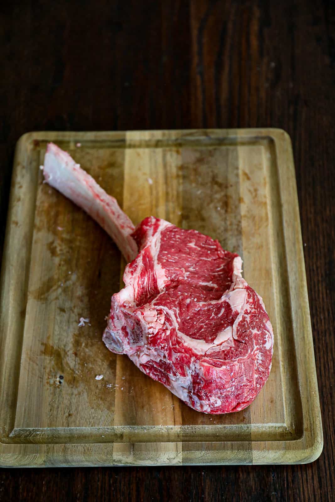 Raw Trimmed Tomahawk Steak Beef