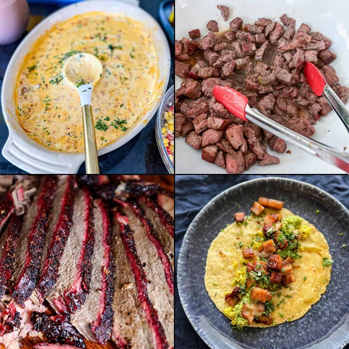 Collage Of Smoker Recipes For Taco Night BBQ Party