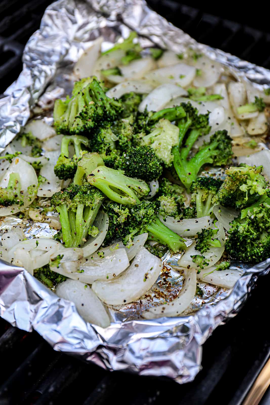 Grilling Broccoli on Foil With Onions