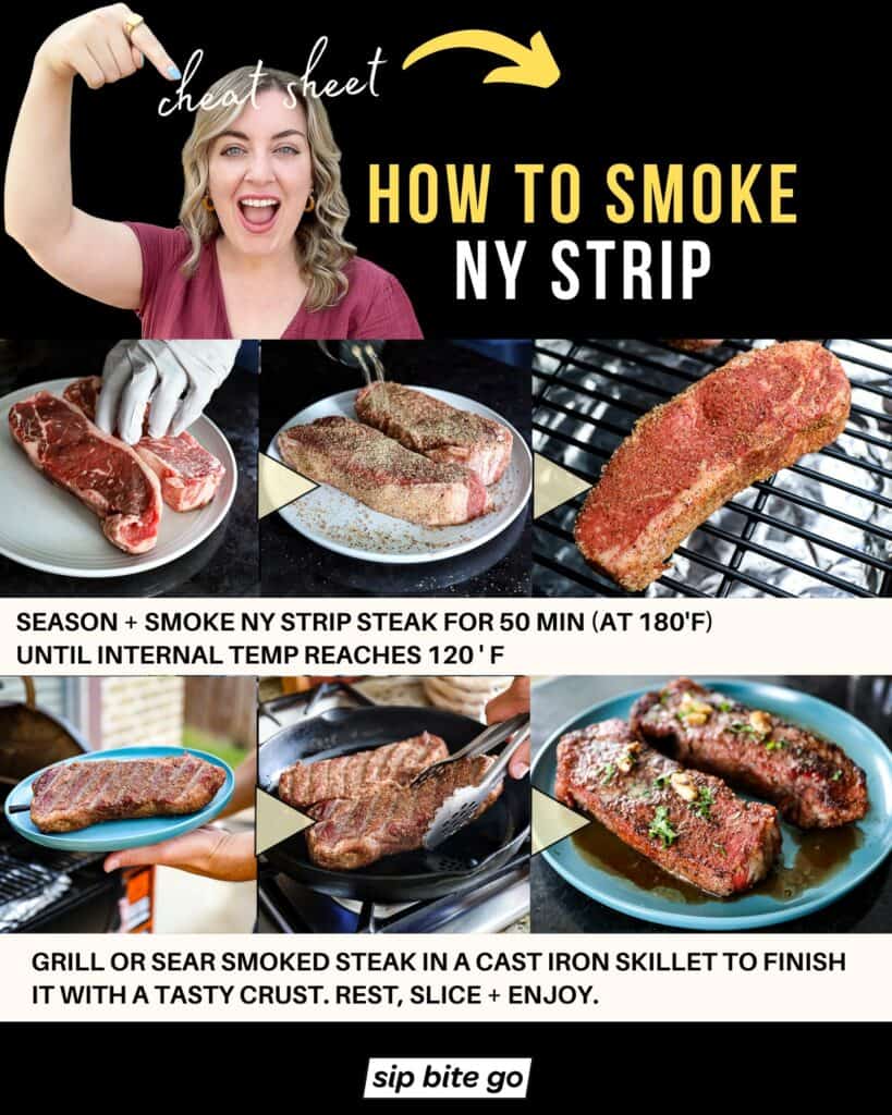 Easy Traeger Smoked NY Strip Steak Recipe - Sip Bite Go