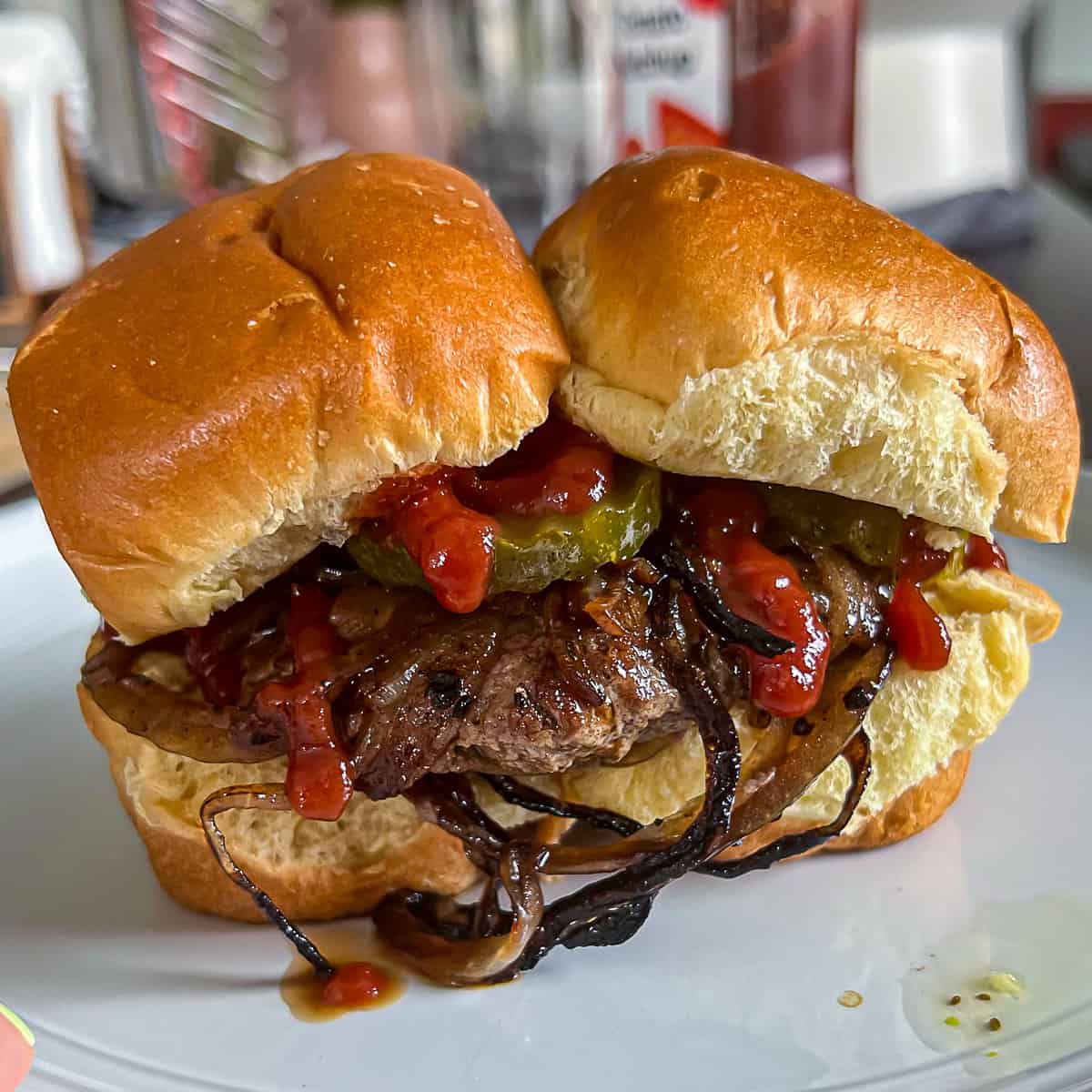 Oklahoma Onion Smashed Burgers In Cast Iron Pan - Sip Bite Go