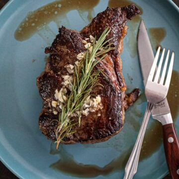 Seared Sirloin Steak on dinner plate
