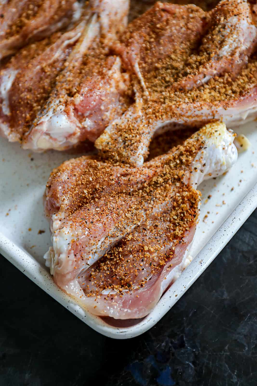 Butterfly chicken legs with seasoning for air fryer