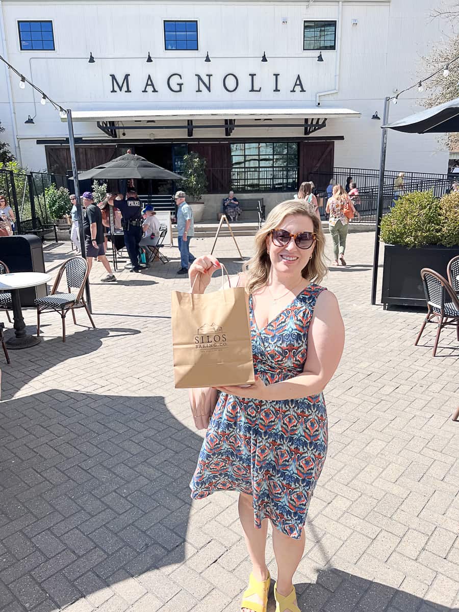 Food and Travel Blogger Jenna Passaro from Sip Bite Go Visiting Magnolia Silos in Waco Texas