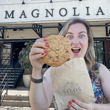 Jenna Passaro Texas Travel Blogger from Sip Bite Go Visiting Magnolia Silos Market in Waco