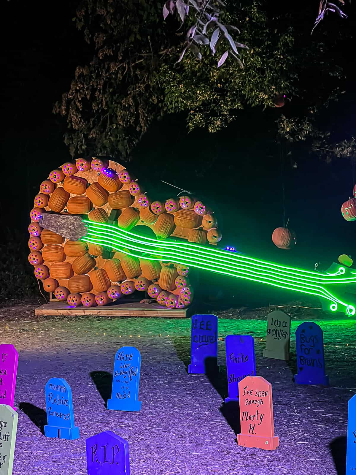 Pumpkin Guitar Sculpture at Pumpkin Nights Austin 