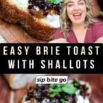 Recipe examples of Shallots And Brie On Toasted Baguettes with Jenna Passaro from Sip Bite Go