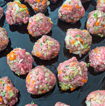 meatballs with veggies hidden inside ground beef