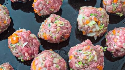 meatballs with veggies hidden inside ground beef