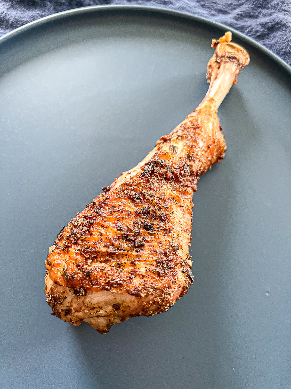 Extra Dark Meat Recipe For Air Fryer Turkey Legs On A Dinner Plate