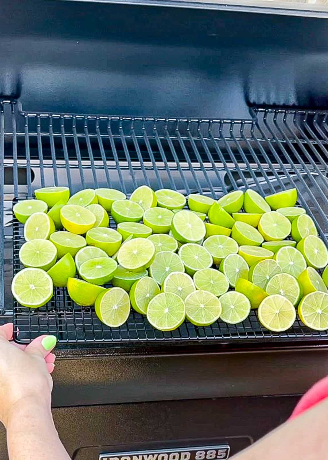 Smoking limes for a smoked thanksgiving cocktail