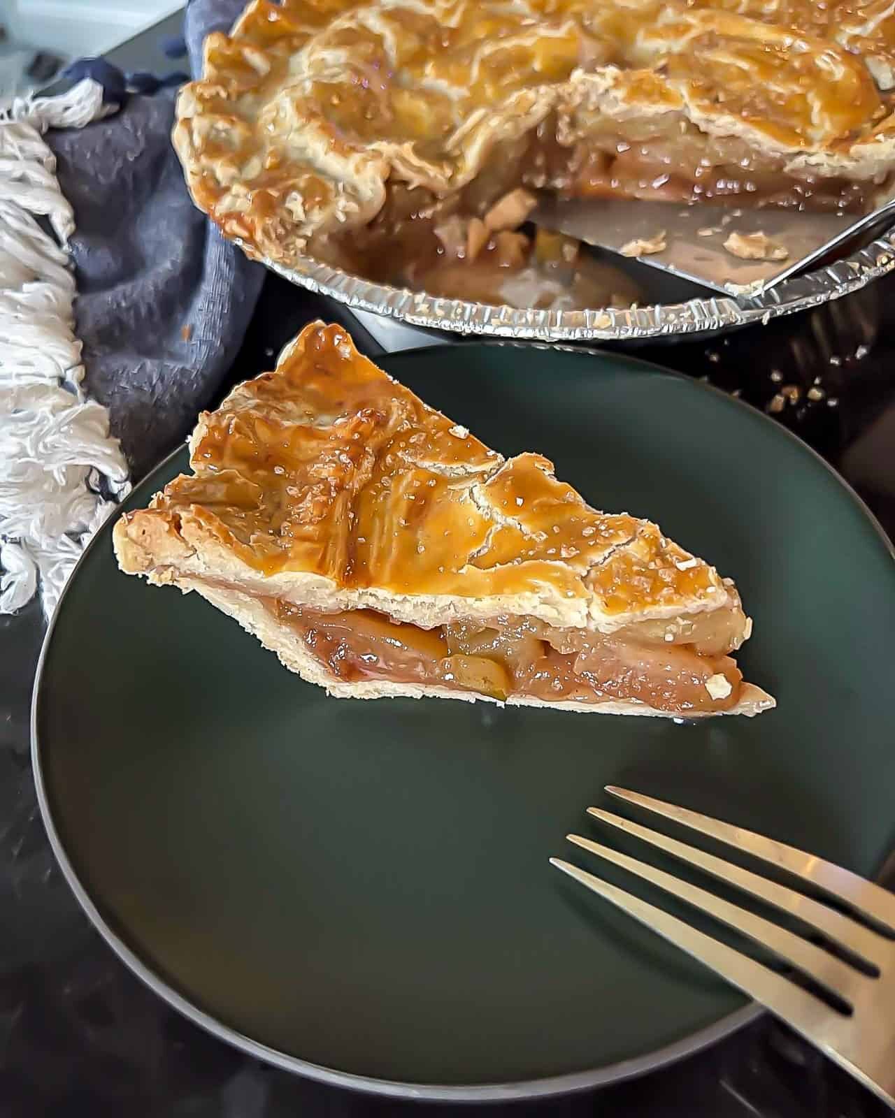 Thanksgiving dessert smoked apple pie cooked on the Traeger