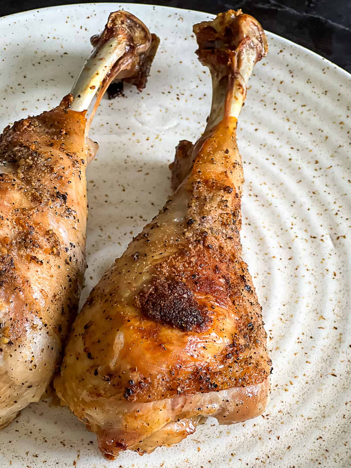 Dinner Entree Turkey Legs Baked In Oven with Crispy Skin