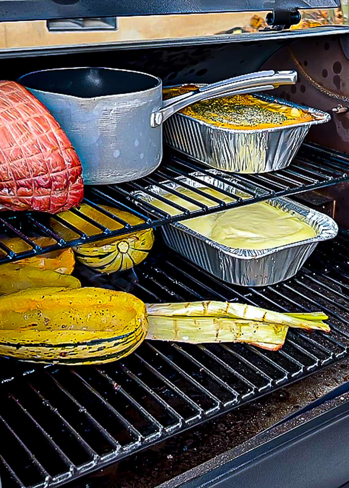 Smoking side dishes from Porchetta Traeger Delivery Box