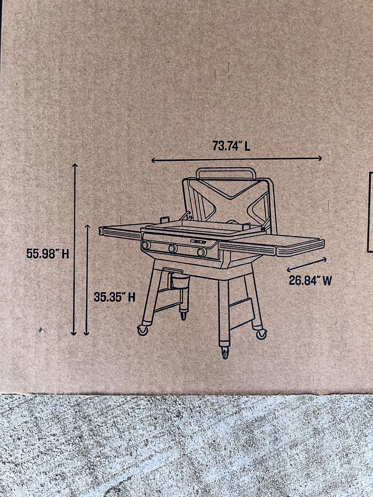 Directions to Set Up Traeger Flatrock Griddle on Cardboard Box